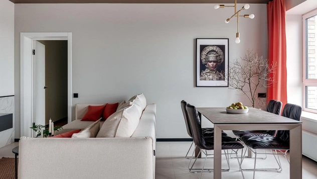 Современная квартира 70 м² с этническим декором