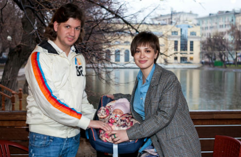 Ирина Муромцева с мужем Максимом Волковым и дочерью Александрой