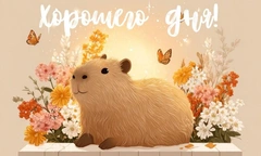 Открытки с капибарами: с добрым утром, с днем рождения и хорошего дня