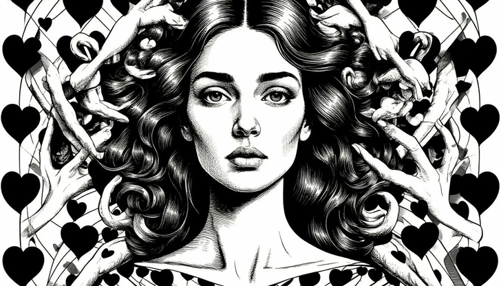 Стилизация под черно-белую графику Маурица Эшера | Источник: Шедеврум