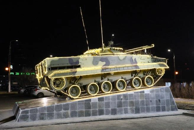 БМП-3 у аэропорта | Источник: T.me/KurganmashzavodNovosti
