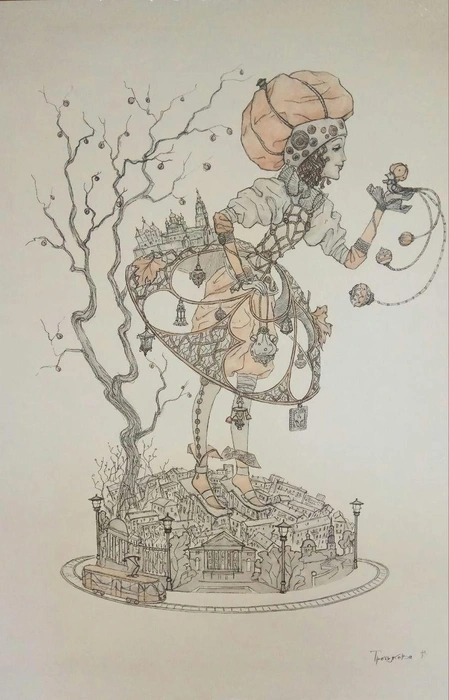 Владимир планирует сделать по этому эскизу скульптуру весны | Источник: личный архив Владимира Кашина, автор эскиза — Наталья Третьякова