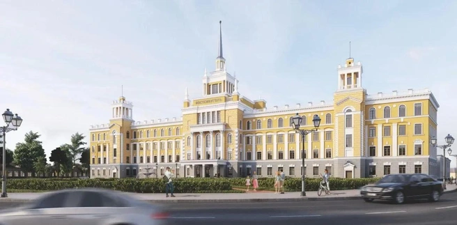 Рендер, на котором видно, как здание будет выглядеть после реконструкции | Источник: видео «Эн+»