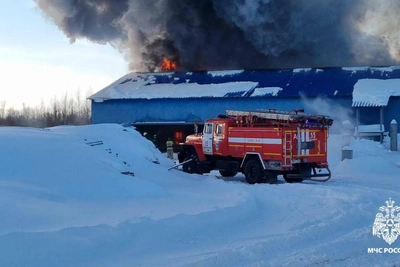 Пожар на складе пиломатериалов охватил 1,8 тыс. кв.м