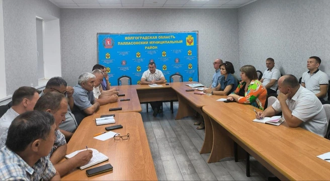 Фото с одного из совещаний Вячеслава Толмачева с главами поселений | Источник: Telegram-канал главы Палласовского муниципального района