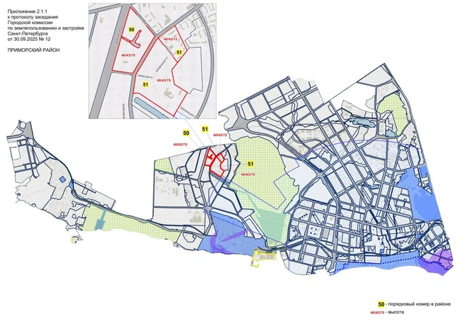 Новым жилым кварталам в Юнтолово прописали максимальную высоту в 75 метров | Источник: КГА