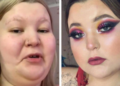 Блогер «Блестючка» делает макияж, благодаря которому выглядит вдвое худее