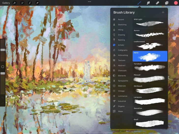 Разнообразие кистей | Источник:  Сайт Procreate