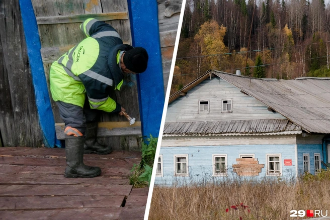 Жители заколачивают окна и двери досками | Источник: Иван Митюшёв / 29.RU