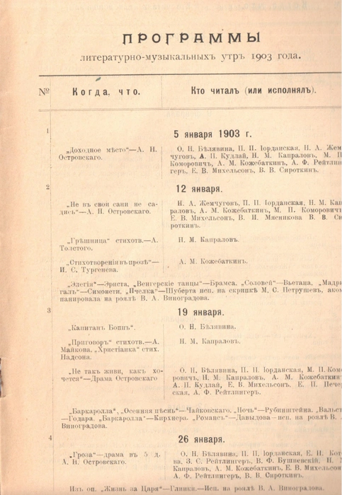 Программа в чайной за год до закрытия | Источник: historia.su