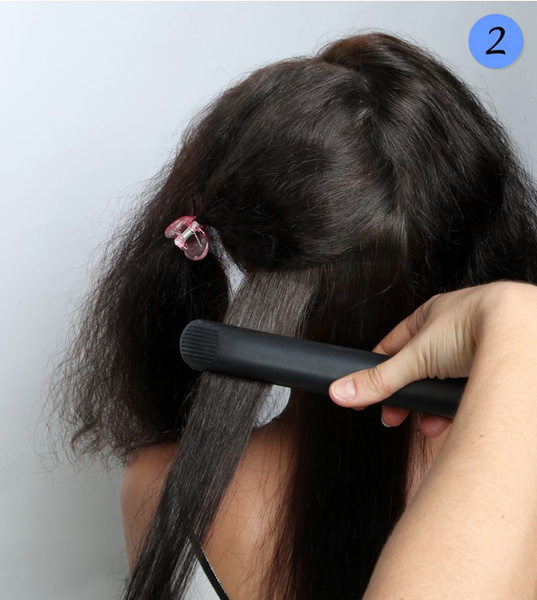 Выпрямление волос щипцами