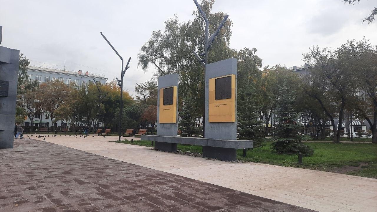 А на месте Успенской церкви — новый мемориал | Источник: Виктор Лучкин / «ИрСити»