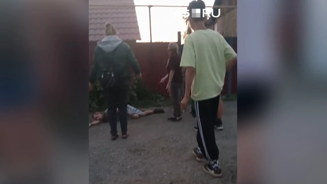 Кадр из видео с конфликтом в поселке Вороновка | Источник: Читатель 45.ru