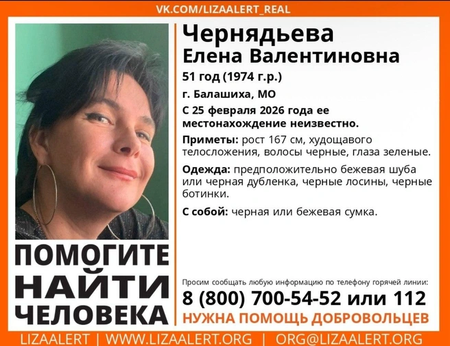ориентировка ЛизаАлерт | Источник: ЛизаАлерт
