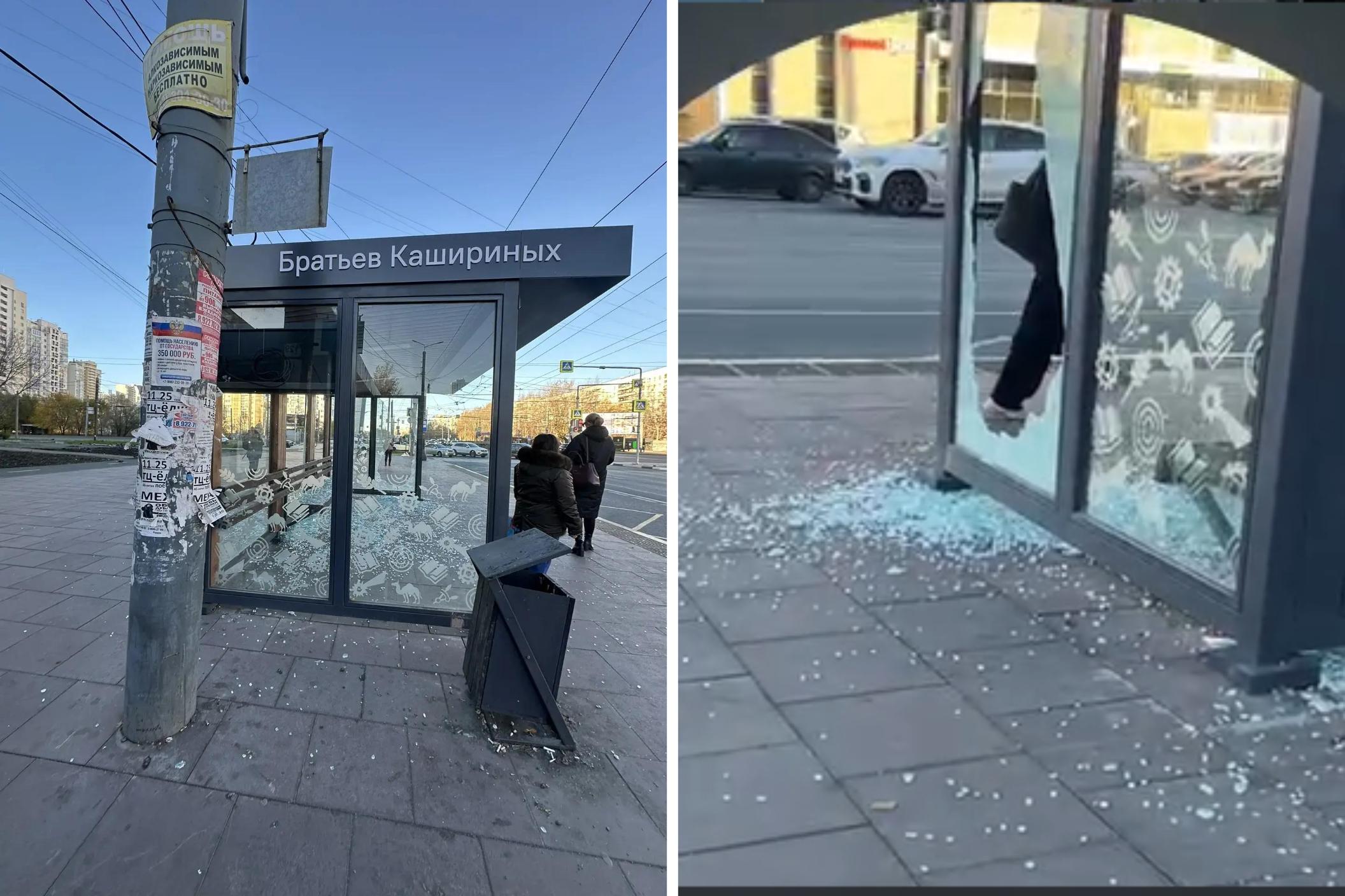 В Челябинске задержали мужчину, разбившего остановку выстрелом из пневмата