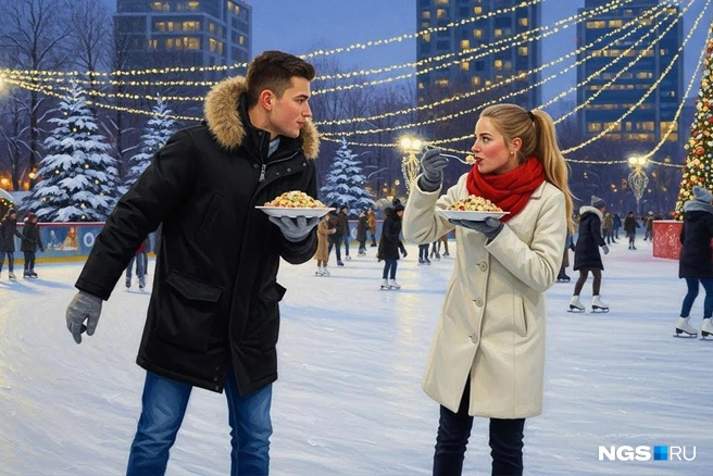 Катание на коньках&nbsp;— не самый эффективный способ сжигать калории. Зато очень приятный | Источник: Юрий Орлов / NGS.ru