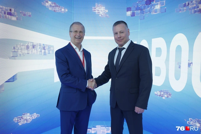 Михаил Евраев встретился с президентом Shkulev Holding Виктором Шкулёвым | Источник: Дмитрий Толстошеев / Городские медиа