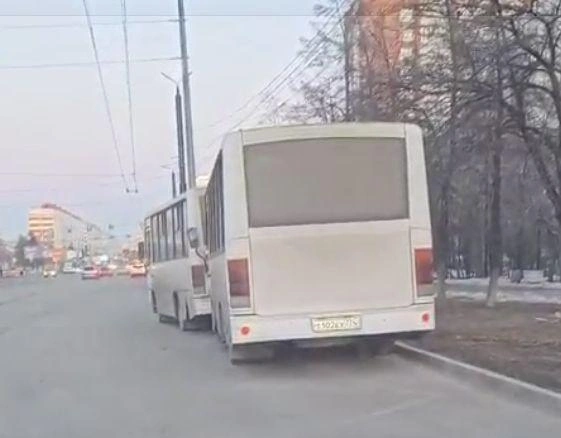 Автомобилист Дмитрий обращает внимание на еще одну проблему: маршрутки, запаркованные на ночь на остановках общественного транспорта аккурат на «змейке». За подобное грозит эвакуация, но, по словам Дмитрия, у ГАИ «выборочная слепота». Неясно также, как такие маршрутки проходят предрейсовый контроль (никак) | Источник: читатель 74.RU