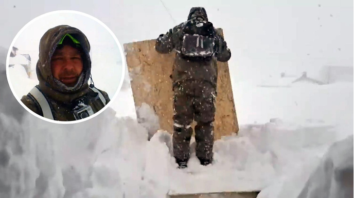 Зачем фанера во время сильного снегопада? Видео с занесенного по самые крыши Сахалина