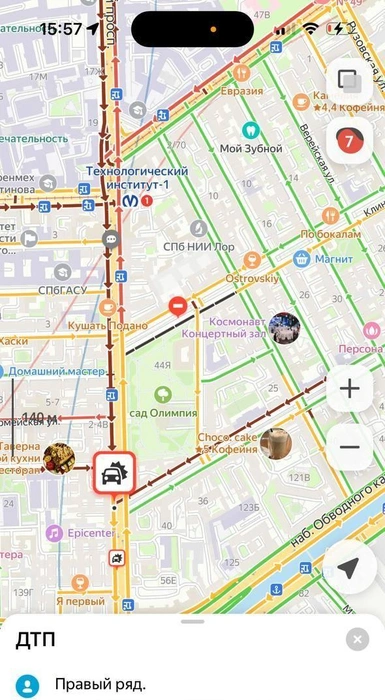Предпраздничная суета и нелепые ДТП: Петербург сковали семибалльные пробки | Источник: Яндекс.Карты