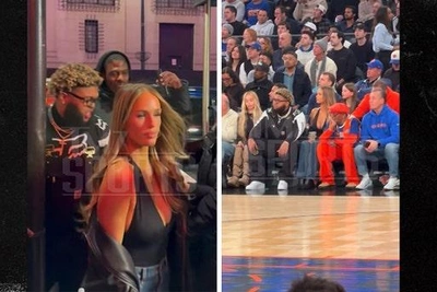 Druski and Sky Bri attended the Lakers-Knicks game