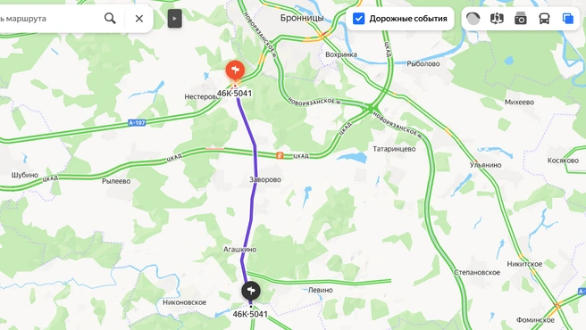 В Раменском округе отремонтируют участок дороги Панино&nbsp;— Малино | Источник: «Яндекс Карты»