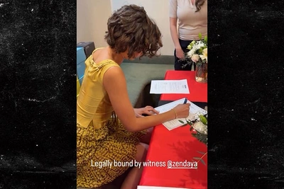 Зендая стала официальным свидетелем на свадьбе для промо фильма