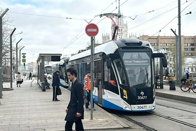 В центре Москвы остановились трамваи