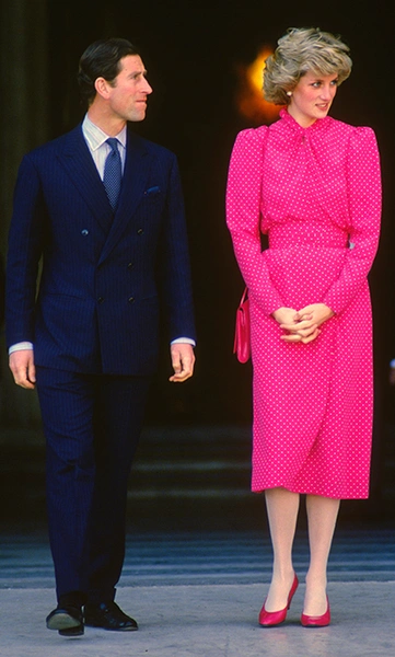 1985 год. Диана в платье Donald Campbell в Риме