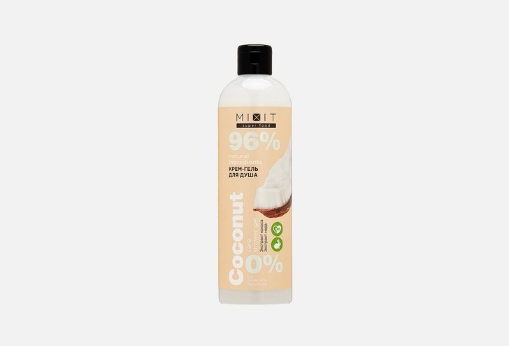 Ухаживающий крем-гель для душа MIXIT Super Food Caring shower cream-gel Coconut 