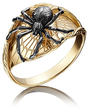 Кольцо с пауком из желтого золота