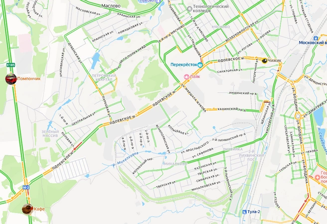 Одоевское шоссе сейчас | Источник: yandex.ru/maps