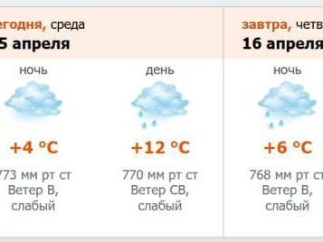 Изображение прогноза с сайта метеослужбы