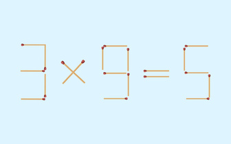 3х9=5: передвиньте одну спичку, чтобы уравнение стало верным