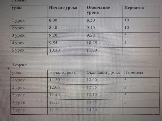 Однако в некоторых вариантах расписания указаны только две смены. | Источник: читатели V1.RU