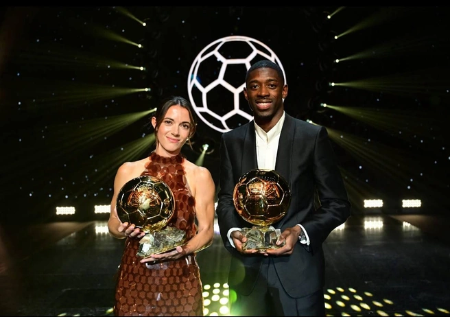 Награды получили Айтана Бонмати и Усман Дембеле | Источник: пресс-служба «Золотого мяча»