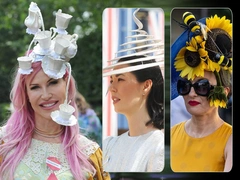 Пирамида, чайный сервиз на голове и другие безумные шляпы гостей Royal Ascot 2023, которые лучше один раз увидеть