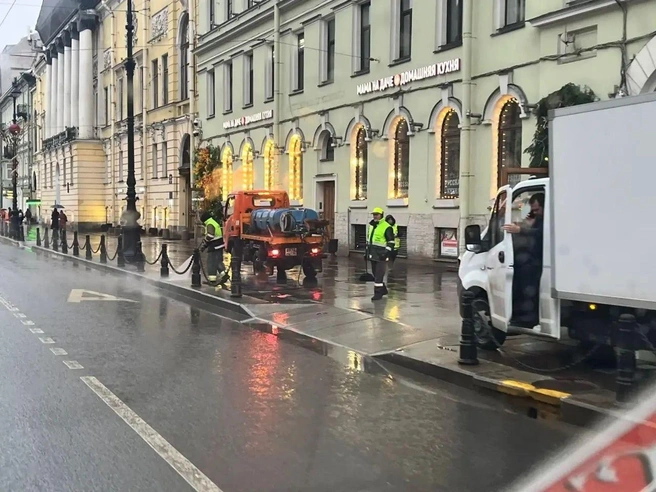 К началу зимы в Петербурге растаял весь снег, а улицы снова стали мыть | Источник: Комитет по благоустройству Петербурга