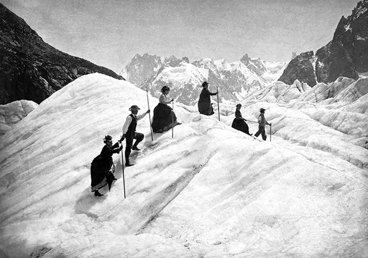 Альпинистки конца XIX века покоряют горы в длинных юбках (много фото, от которых по твоим ногам побегут мурашки)