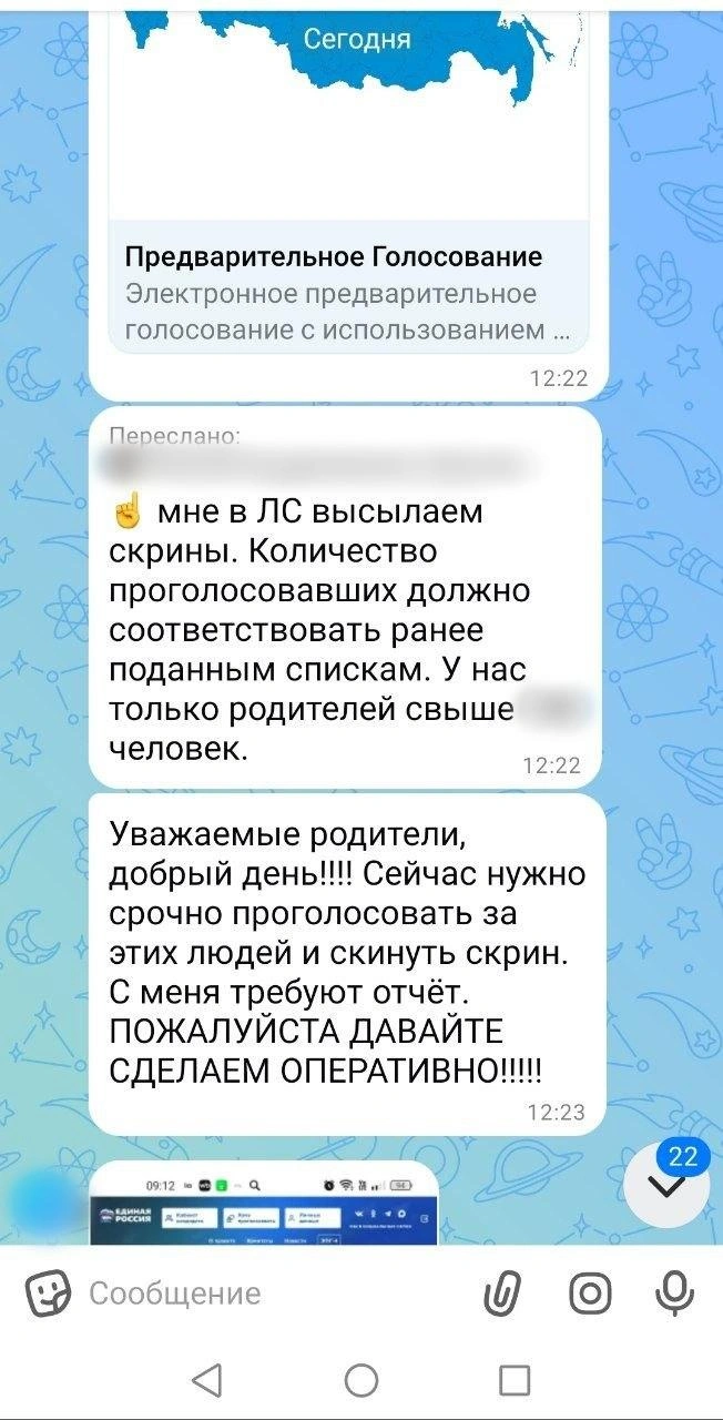 Требования руководителя в классный чат переслал учитель | Источник: читатель 74.RU