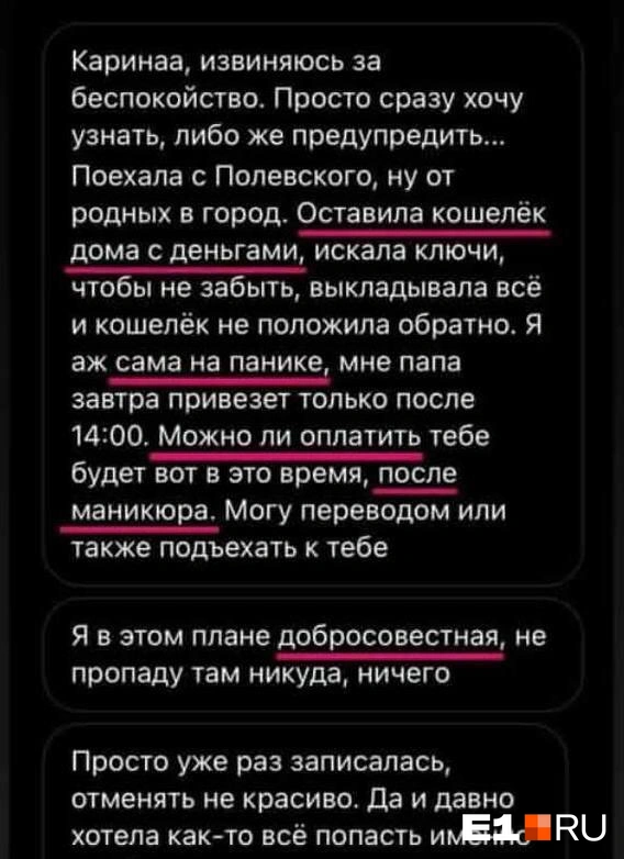 Мошенница повторила свой рассказ почти слово в слово | Источник: читательница E1.RU