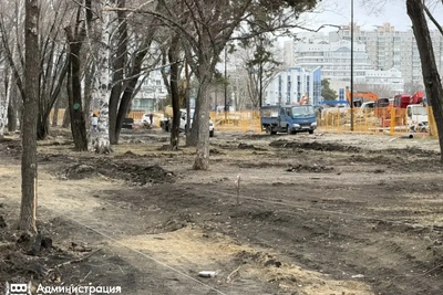 Сквер у БГПУ преображается: идут земляные работы