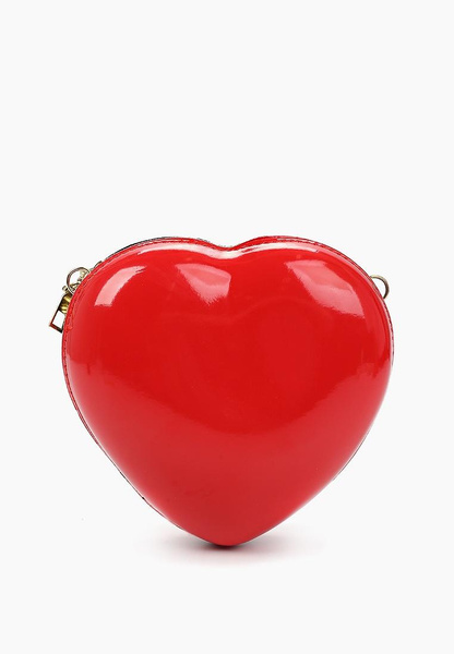 Красная сумочка на цепочке в виде сердца