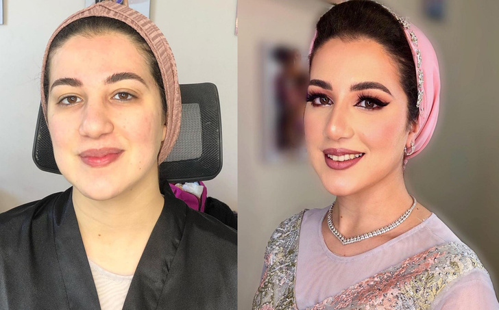 Как на самом деле выглядят арабские невесты — 10 фото с макияжем и без