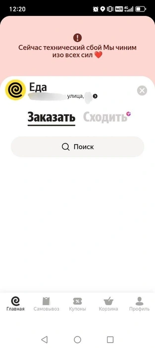 За едой тоже лучше идти самим | Источник: «Яндекс.Go»