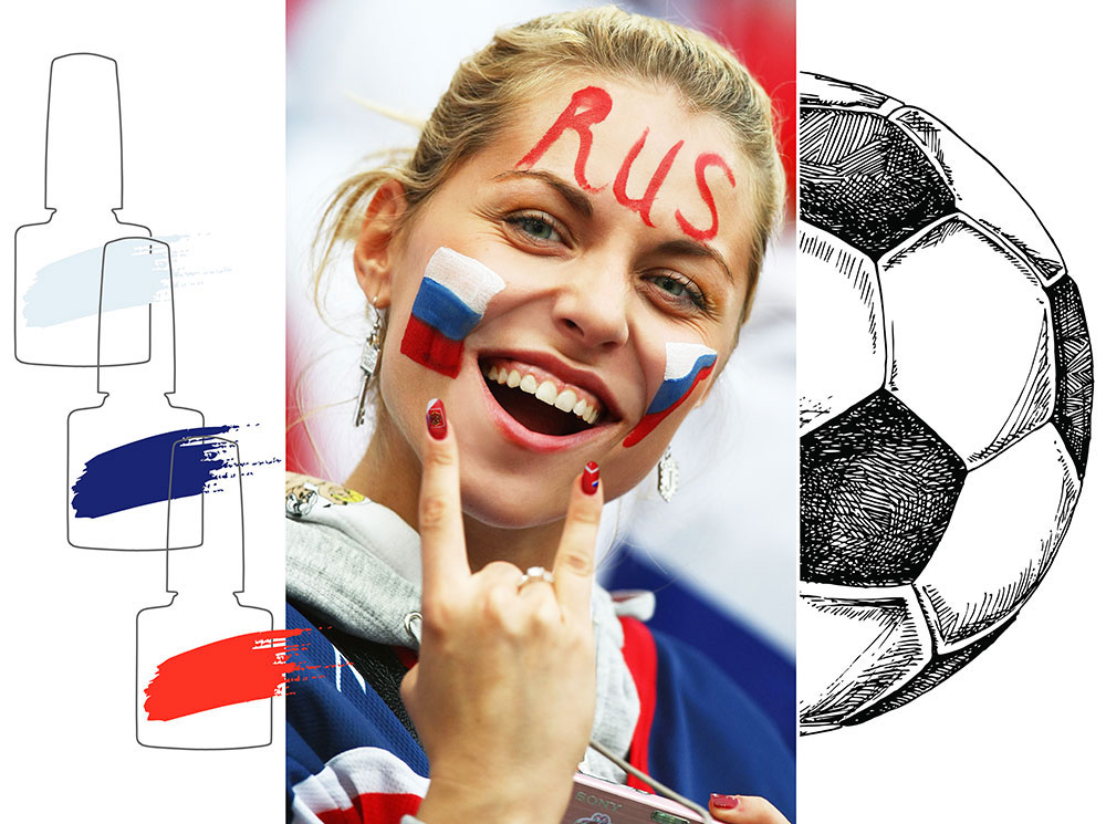 Болельщицы до кончиков ногтей: маникюр к ЧМ по футболу 2018 | marieclaire.ru