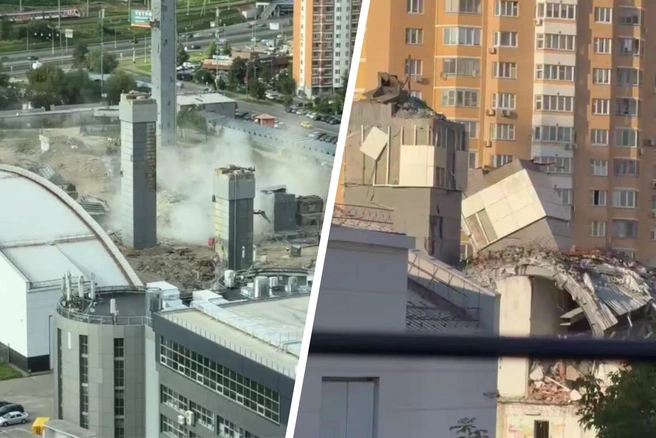 После обрушений конструкций горнолыжного комплекса «СнежКом» у жителей Красногорска пропал свет и интернет | Источник: Александр, Снежком, Подмосква / T.me