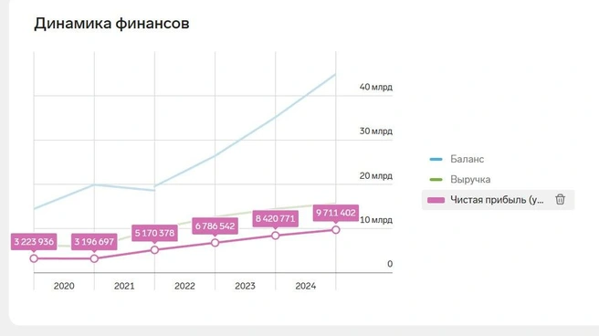 Визуализация прибыли компании по годам | Источник: «Контур.Фокус»