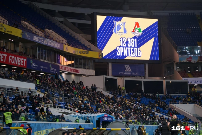 Чуть больше 12 тысяч зрителей пришли посмотреть игру в последний день осени | Источник: Евгений Вдовин / 161.RU