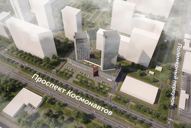 На месте старого офисника построят многофункциональный комплекс, который станет парадным зданием нового микрорайона | Источник: PRINZIP